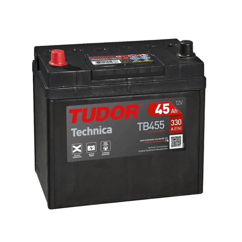 Tudor TB455 Batería de Coche 45Ah 330A +izq