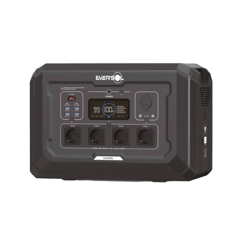 Estación De Energía Portátil Eversol EV-2500EVO 2048Wh