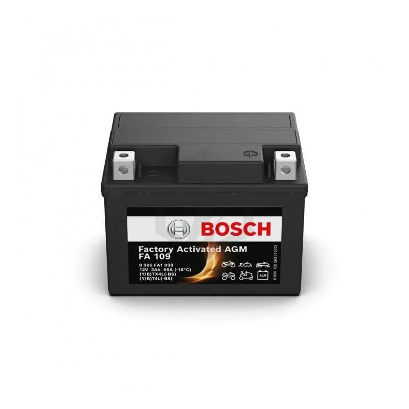 Batería de Moto Bosch FA109 (YTX4L-BS) 3Ah 50A 12V