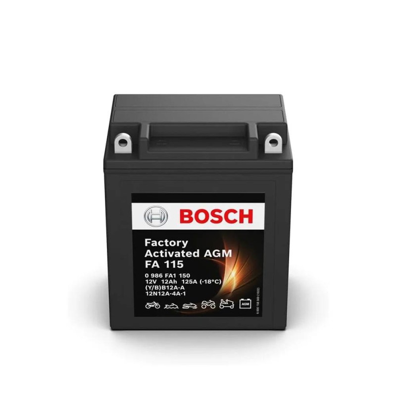 Batería de Moto Bosch FA115 (YB12A-A/12N12A-4A-1) 12Ah 125A 12V