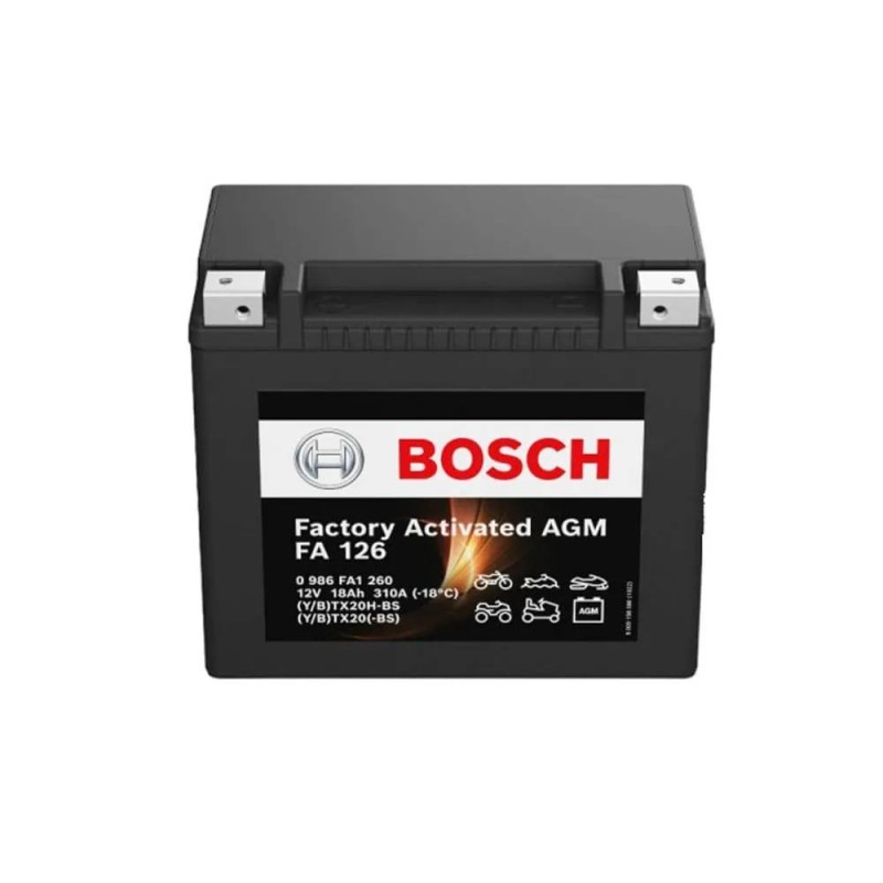 Batería de Moto Bosch FA126 (YTX20-BS) 18Ah 310A 12V